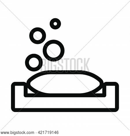 Soap-dish Icon. Editable Bold Outline Design. Vector Illustration.