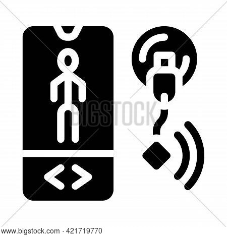 Mobile Control Ems Training Glyph Icon Vector. Mobile Control Ems Training Sign. Isolated Contour Sy