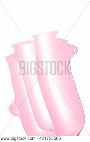 Blush Pink Beauty Cosmetic Texture Isolated On White Background, Smudged Makeup Emulsion Cream Smear
