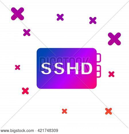 Color Sshd Card Icon Isolated On White Background. Solid State Drive Sign. Storage Disk Symbol. Grad