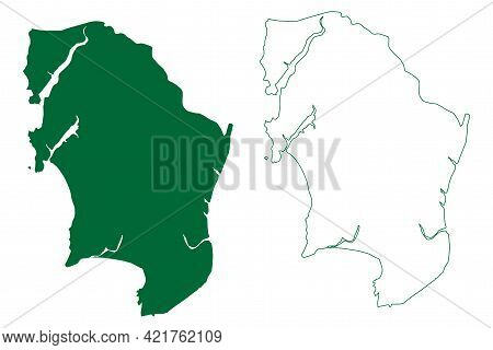 Mumbai Suburban District (maharashtra State, Konkan Division, Republic Of India) Map Vector Illustra