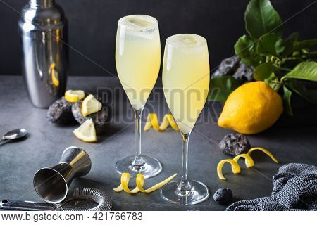 French 75 Cocktail With Lemon Hard Seltzer Instead Of Champagne