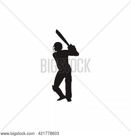 cricket athlete getting ready to hit the ball on cricket game - sport man cartoon getting ready to hit the ball isolated on white
