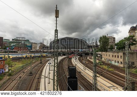 View From The Altmann Bridge On The Building Of Hamburg Central Station, Germany