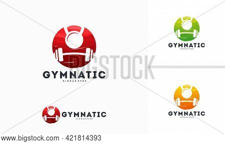 Abstract Circle Gymnastic Logo Designs Concept Vector, Sport Center Logosymbol