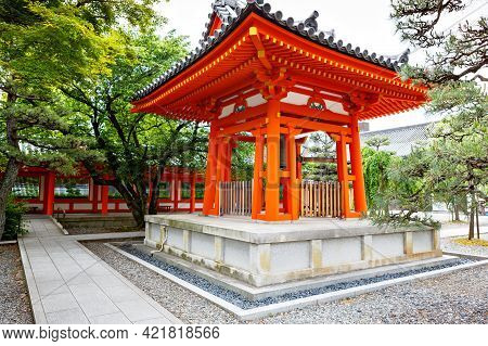 Fushimi Inari Taisha Shrine In Kyoto, Japan With Beautiful Red Gate And Japanese Garden. Red Torii G