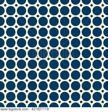 Abstract Seamless Pattern With Repeating Peas Of Different Size As Swatch Of Textile Print Flat Vect