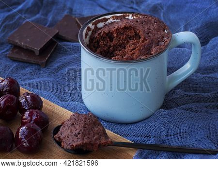 Dessert. Mugcake. Quick Chocolate Cake In A Mug. Homemade Brownie