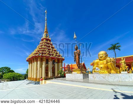 Uthaithani, Thailand - 23 May 2021:wat Sangkat Rattana Khiri In Uthai Thani, A Northern Province Of