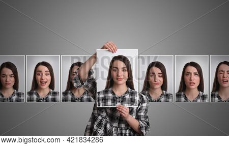 Woman With Personality Disorder, Multiple Exposure. Collage