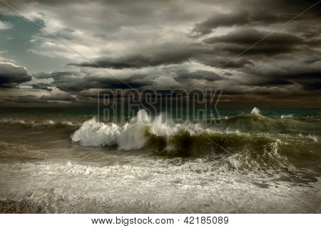 Visning af storm seascape (ikke poorlightning, det er drammatic lys)