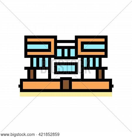 Villa House Color Icon Vector. Villa House Sign. Isolated Symbol Illustration