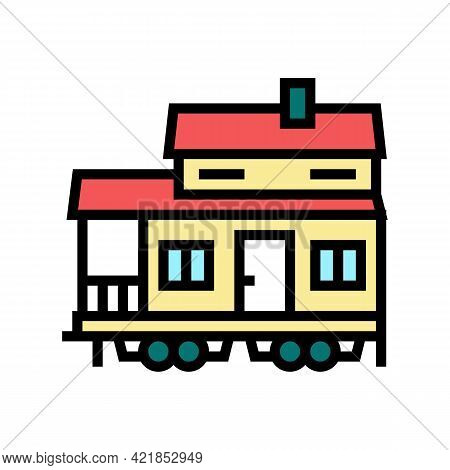 Mobile Home House Color Icon Vector. Mobile Home House Sign. Isolated Symbol Illustration