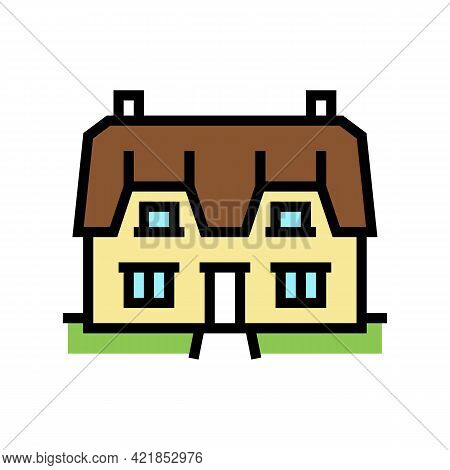 Cottage House Color Icon Vector. Cottage House Sign. Isolated Symbol Illustration