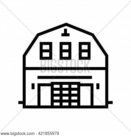 Barndominium House Line Icon Vector. Barndominium House Sign. Isolated Contour Symbol Black Illustra