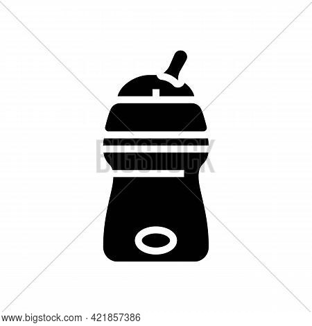 Bottle For Artificial Feeding Baby Glyph Icon Vector. Bottle For Artificial Feeding Baby Sign. Isola