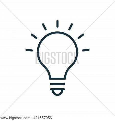 Lamp Linear Icon. Light Bulb Line Icon. Creative Idea Symbol. Innovation And Inspiration Concept. Ed