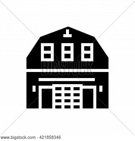 Barndominium House Glyph Icon Vector. Barndominium House Sign. Isolated Contour Symbol Black Illustr