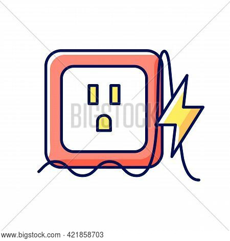 Power Surge Rgb Color Icon. Brief Overvoltage Spikes. Unexpected Electricity Flow Interruption. Equi