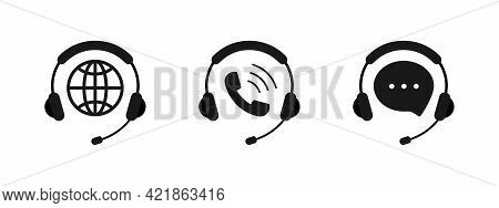 Tech Support Icons Set. Customer Service. Call Center. Support Service For User Consultation. Custom