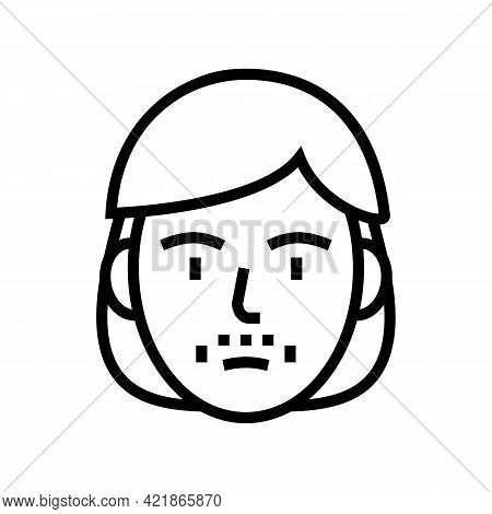 Mustache Face Shave Line Icon Vector. Mustache Face Shave Sign. Isolated Contour Symbol Black Illust