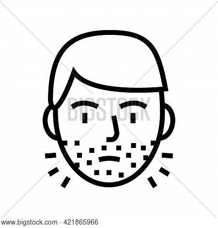 Hairy Face Man Line Icon Vector. Hairy Face Man Sign. Isolated Contour Symbol Black Illustration