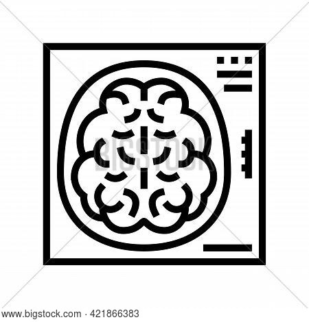 Mind X-ray Line Icon Vector. Mind X-ray Sign. Isolated Contour Symbol Black Illustration
