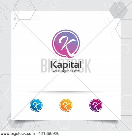 Business Finance Letter K Logo Design Vector With A Simple Modern Color For Marketing, Consulting, B