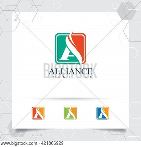 Business Finance Logo Design Vector With Concept Of Creative Letter A For Marketing, Consulting, Ban