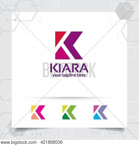 Business Finance Letter K Logo Design Vector With A Simple Modern Color For Marketing, Consulting, B