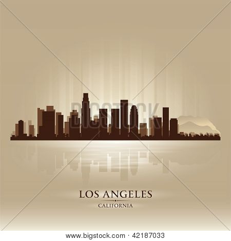 Los Angeles, California panoramę miasta sylwetka