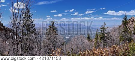 Wasatch Front Mount Olympus Peak Hiking Trail Inspiring Views In Spring Via Bonneville Shoreline, Ro