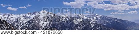 Wasatch Front Mount Olympus Peak Hiking Trail Inspiring Views In Spring Via Bonneville Shoreline, Ro