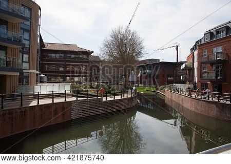 Buildings Beside The Canal In Maidenhead, Berkshire In The Uk, Taken 30th March 2021