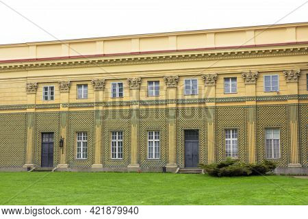 Lancut, Poland - May 5, 2013: Front View Of Orangery, Next To 16th Century Baroque Lancut Castle, Fo