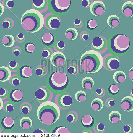 Vintage Circles Vector Seamless Pattern Retro 70s