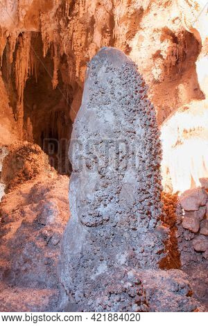 Carlsbad Caverns New Mexico. The Main Chamber Of The Cavern Known As The Big Room