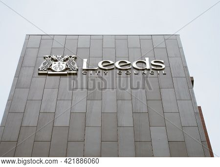 Eeds, West Yorkshire, United Kingdom - 11 May 2021: View Of The Side Of Merrion House, A Large Moder