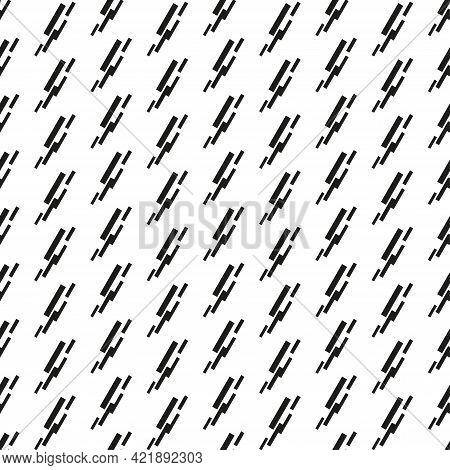 Seamless Diagonal Pattern In Black On A White Background.