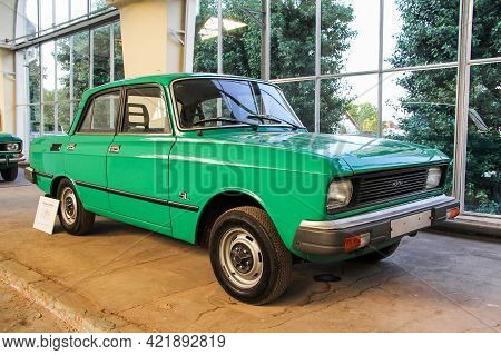 Moscow, Russia - August 19, 2014: Soviet Retro Car Moskvich 2140sl (2140-117) At The Automotive Indu