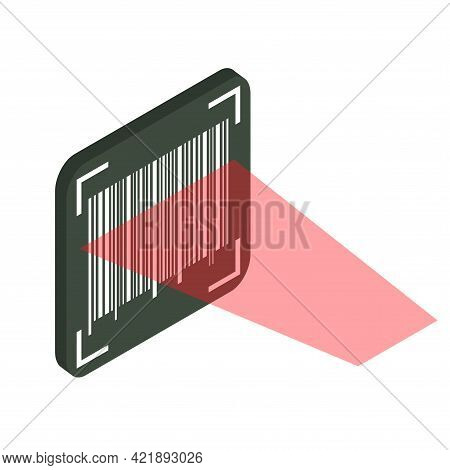 Bar Code Verification Concept. Machine-readable Barcode. The Process Of Scanning With A Laser. Vecto