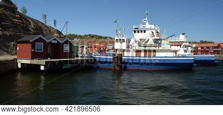 Marina of the Norwegian fishing town Hvaler . June 19,2018. Hvaler,Norway