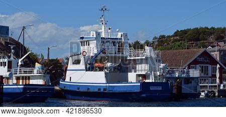 Marina of the Norwegian fishing town Hvaler . June 19,2018. Hvaler,Norway