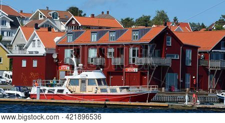 Marina of the Norwegian fishing town Hvaler . June 19,2018. Hvaler,Norway