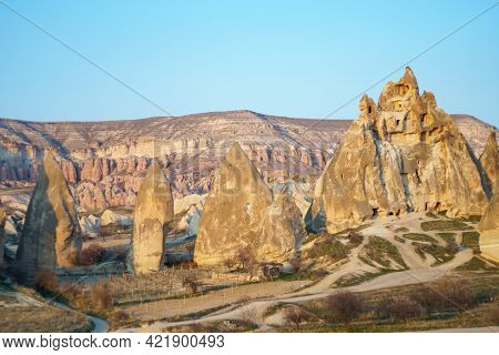 Cappadocia Landscape And Rose Valley At Sunset