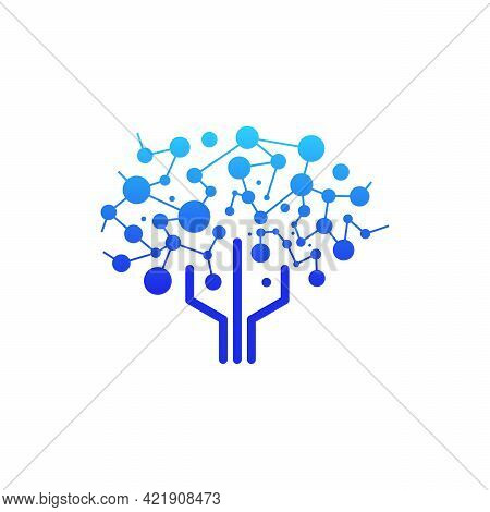 Digital Tree Logo Designs Concept Vector, Modern Tree Tech Logo Template, Logo Symbol Icon