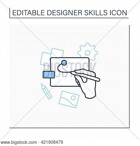 Sketching Line Icon.quick Freehand Drawing.draw On Paper.surrounding Objects, Photographically Accur
