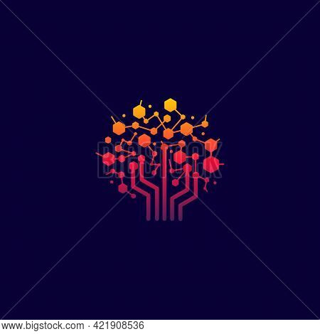 Digital Tree Logo Designs Concept Vector, Modern Tree Tech Logo Template, Logo Symbol Icon