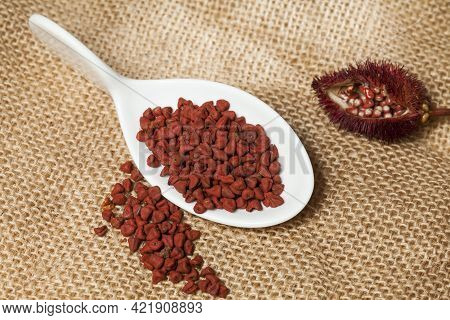 Bixa Orellana - Organic Achiote; Is A Seasoning And Food Coloring.