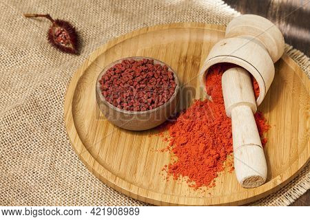 Bixa Orellana - Organic Achiote; Is A Seasoning And Food Coloring.